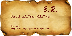Batthyány Réka névjegykártya